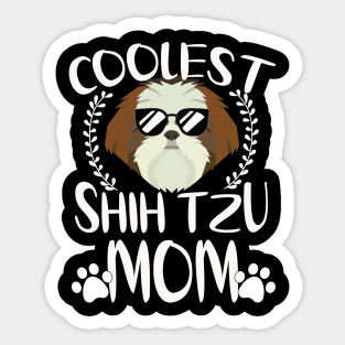 Glasses Coolest Shih Tzu Dog Mom Sticker